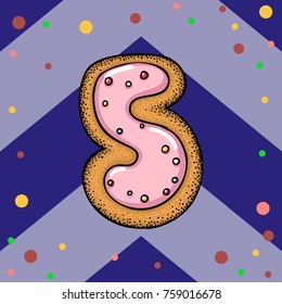 Hand drawn vector five for christmas advent calendar