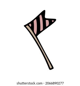 Hand drawn vector flag clipart. Cute doodle celebration clipart. 