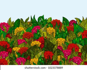 hand drawn vector floral background
