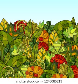 hand drawn vector floral background