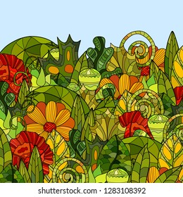 hand drawn vector floral background