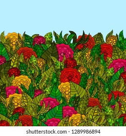 hand drawn vector floral background