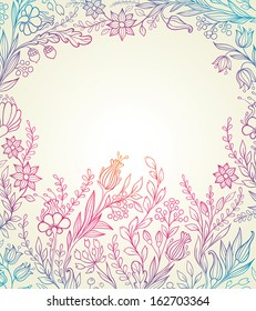 Hand drawn vector floral background