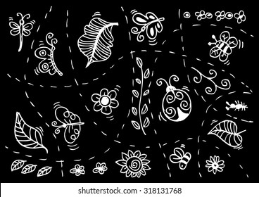 Hand drawn vector floral doodle