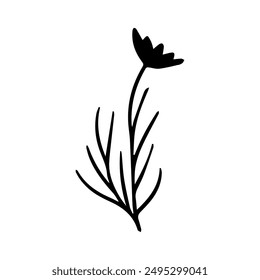 Hand drawn vector floral element clip art. Isolated on white background illustration for design, decoration, printing.