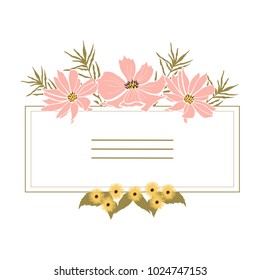 Hand drawn vector floral frame. It may be used for greeting cards, invitations and other design. This frame consists of various isolated elements, that may be useful in your works.