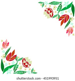 Hand drawn vector floral frame. Tulips.