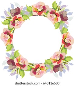 hand drawn vector of floral frame on the background