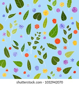 hand drawn vector floral seamless pattern