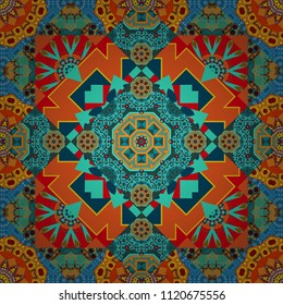 Hand drawn vector floral seamless pattern for surface design, wrapping paper, fabric, background. Sketch style gray, blue and black color flowers repeatable motif.