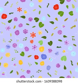 hand drawn vector floral seamless pattern