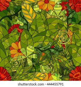hand drawn vector floral seamless pattern