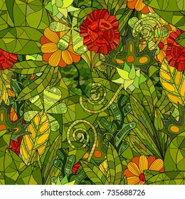 hand drawn vector floral seamless pattern