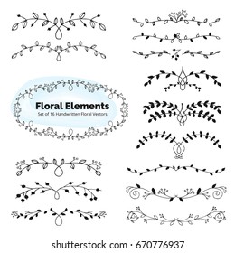 Hand Drawn Vector Flourish Black White Stock Vector (Royalty Free
