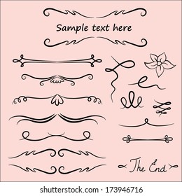 Hand Drawn Vector Flourishes, Accent Text (vector)