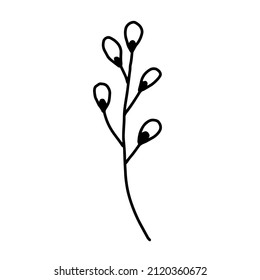 Hand drawn vector flower drawing. Decorative elements for design. Isolated on a white background. Ornament for embroidery, postcards and invitations
