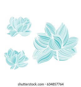 Hand drawn vector flower with splashes with freehand textures and nature floral motifs in pastel colors isolated on white background.