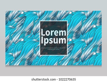 Hand drawn vector fluid shape illustration. Abstract geometric line pattern. Business brochure cover for placards, posters, brochures, banners and covers. -stock vector