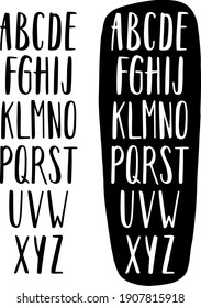 Hand drawn vector font. English alphabet, marker style, doodle big letters. For poster, card, prints, design, decoration.