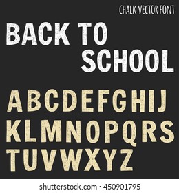 Hand drawn vector font on blackboard