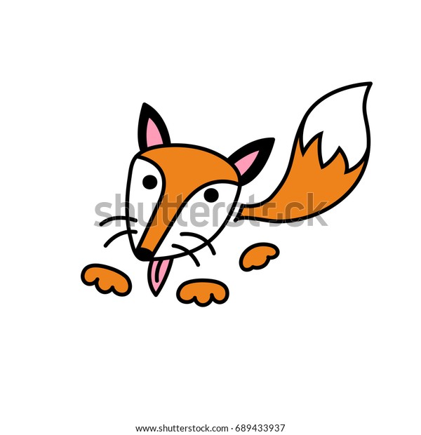 Hand Drawn Vector Fox Doodle Style Stock Vector Royalty Free 689433937 Shutterstock