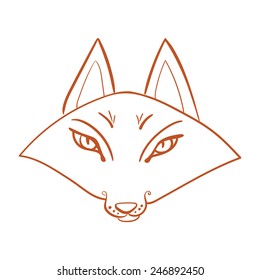 Hand drawn vector fox head