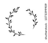 Hand drawn vector frame. Floral wreath with leaves for wedding and holiday. Decorative elements for design. Isolated