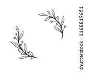 Hand drawn vector frame. Floral wreath with leaves for wedding and holiday. Decorative elements for design. Isolated on white background