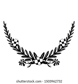 Hand drawn vector frame. Floral wreath with leaves for wedding and holiday. Decorative elements for design. Isolated