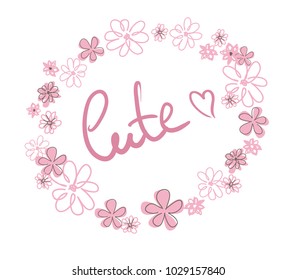 Hand Drawn Vector Frame flowers
