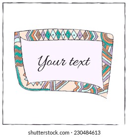 Hand drawn vector frame in sketch style. Doodle background with place for your text.