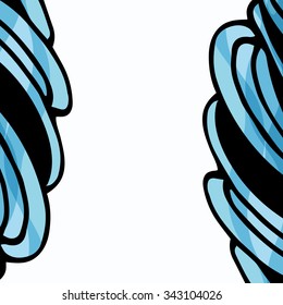 Hand drawn vector frame with wonderful curls