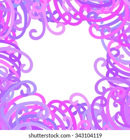 Hand drawn vector frame with wonderful curls