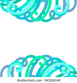 Hand drawn vector frame with wonderful curls