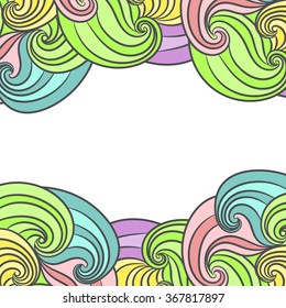 Hand drawn vector frame with wonderful curls