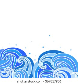 Hand drawn vector frame with wonderful curls