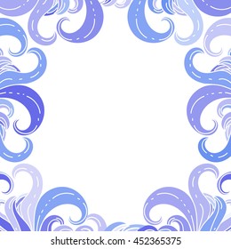 Hand drawn vector frame with wonderful curls