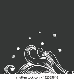 Hand drawn vector frame with wonderful curls
