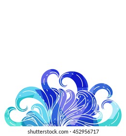 Hand drawn vector frame with wonderful curls