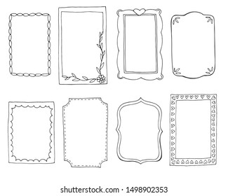 hand drawn vector frames set