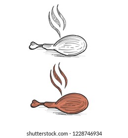 Hand drawn Vector of fried chicken