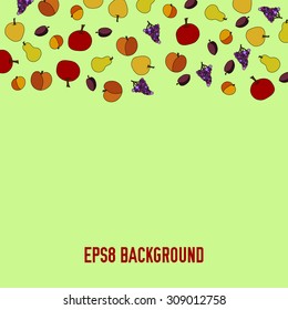 hand drawn vector fruit background