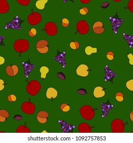 hand drawn vector fruit seamless pattern