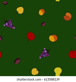 hand drawn vector fruit seamless pattern