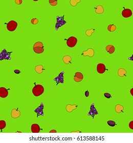 hand drawn vector fruit seamless pattern