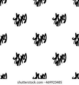 Hand drawn Vector geometric freehand art composition. Speed style black and white painting.