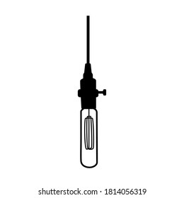 Hand drawn vector geometric loft lamp. light bulb lamp
 in modern sketch for collection. Line style vector 
