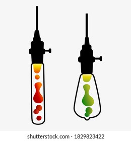 Hand drawn vector geometric loft lava lamp. Line style vector.