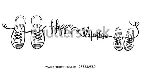 Hand Drawn Vector Girl Couple Shoes Stock Vector Royalty Free