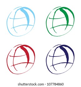 Hand Drawn Vector Globe Icons